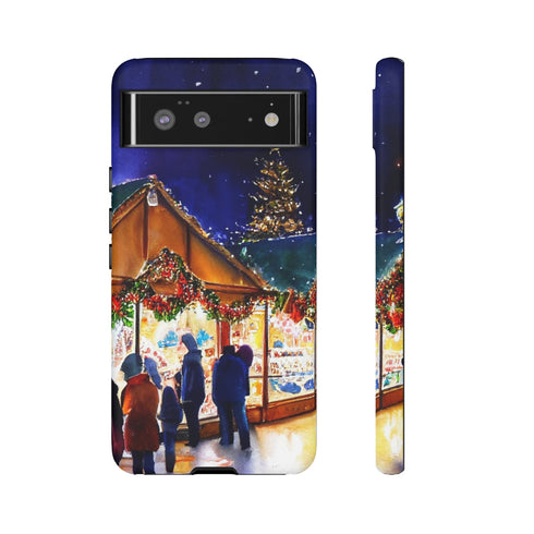 Shopping at the Christmas Market - Impact Resistant Phone Case Google Pixel 6 Matte